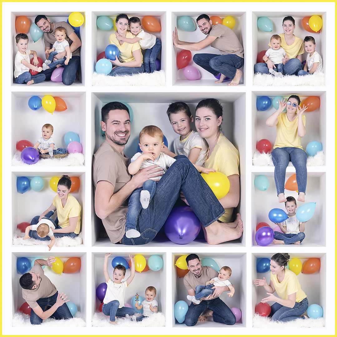 shooting photo original une maman et sa fille avec des ballons